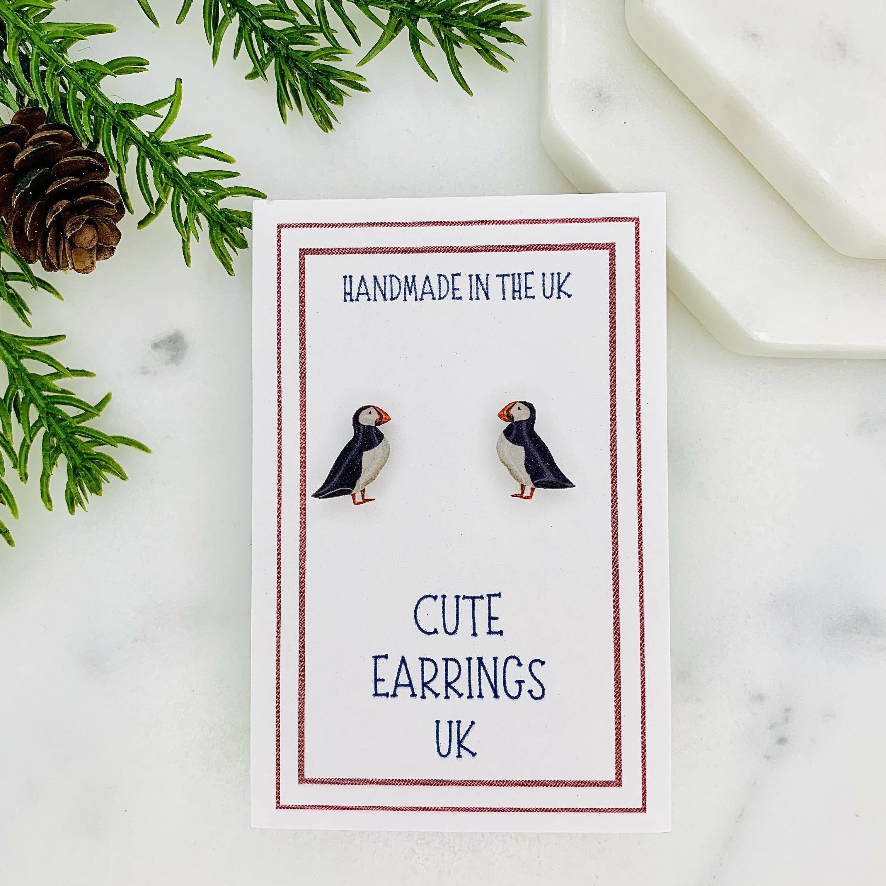 Puffin Stud Earrings for Bird Lovers | Art & Soul