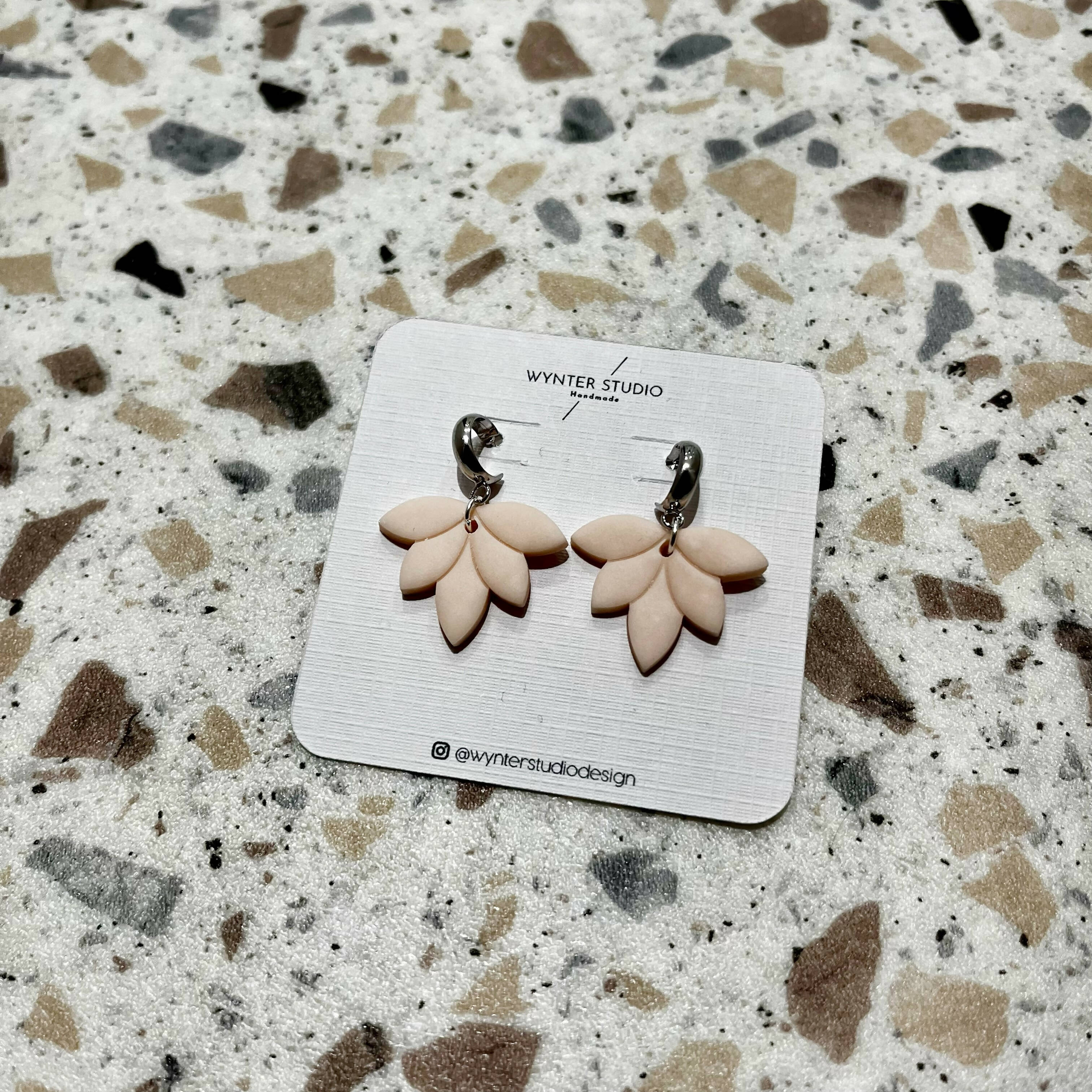 Lotus Leaf Clay Hoop Earrings
