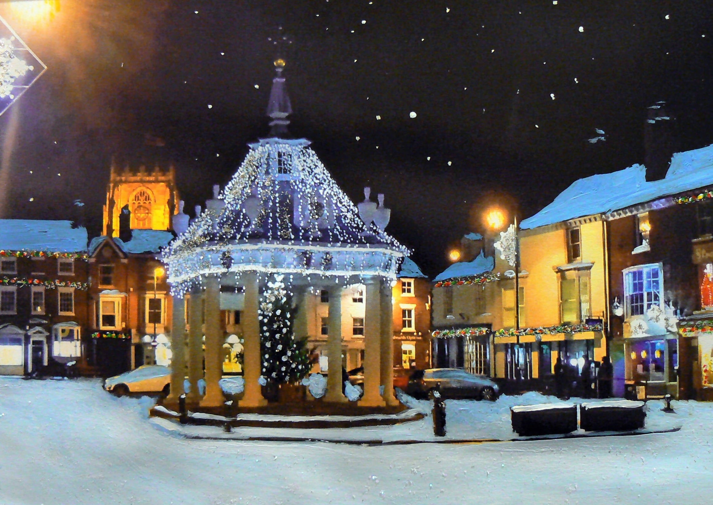 Mounted Print - Saturday Market at Night, Beverley