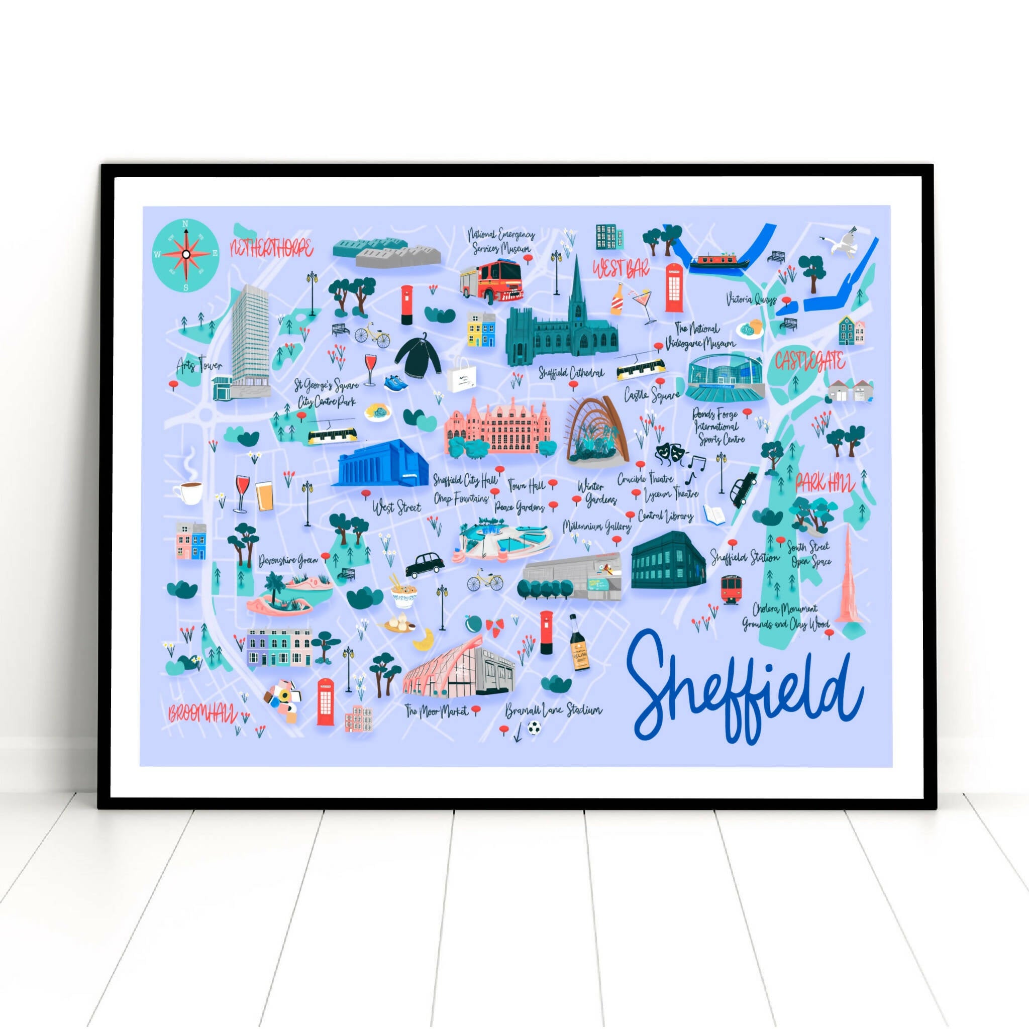 Charming Sheffield Art Print | Perfect for Home Decor | Art & Soul