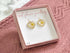 Yellow Baby’s Breath Medium Heart Earrings Gold Plated
