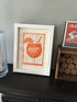 Aperol Drink Framed Lino Cut Print