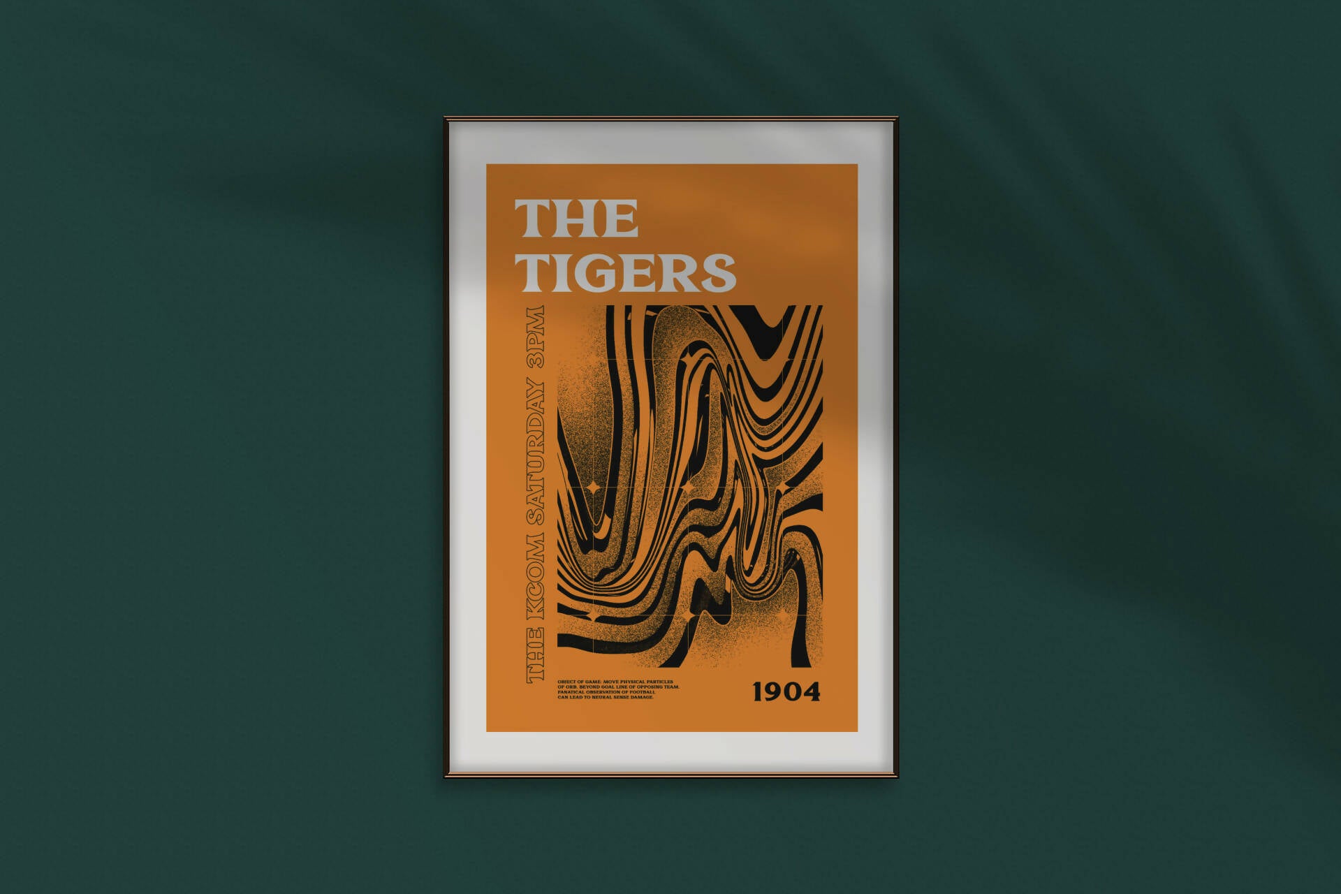 Hull City Art Print PSYCHEDELIC Design in Amber