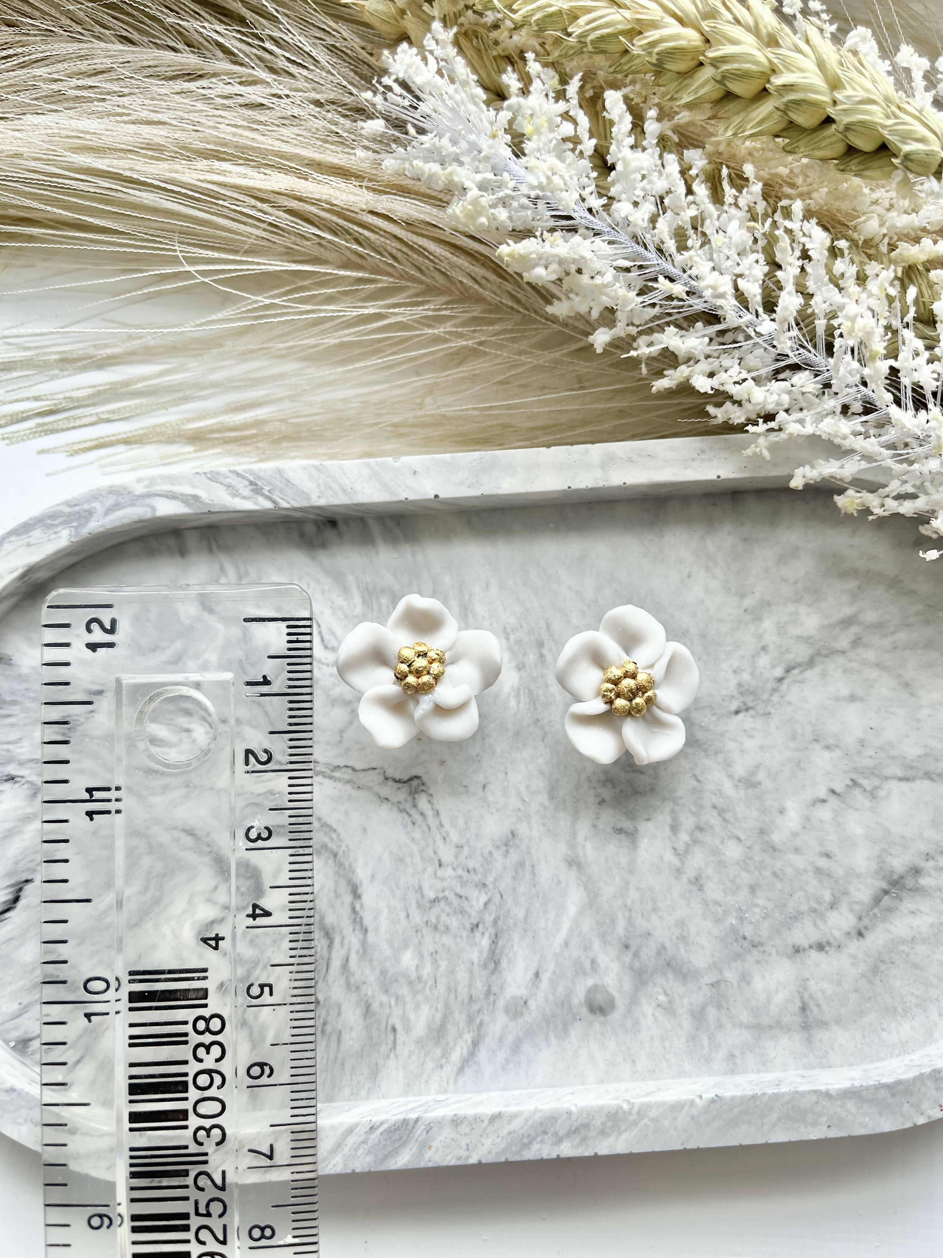 Bridal No. 5 - Handmade Polymer Clay Earrings