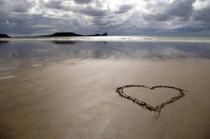 Rhossili Bay Love Heart (A4 frame)