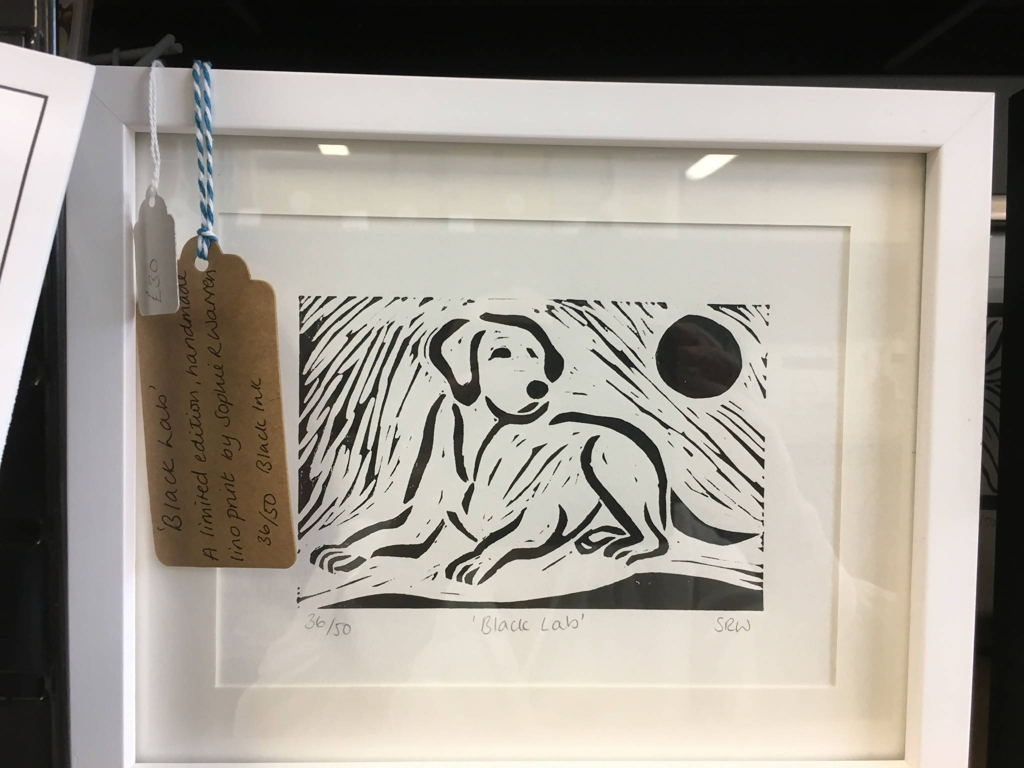 Labrador Framed Lino Cut Print