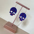 Blue Leopard Skull Hoops