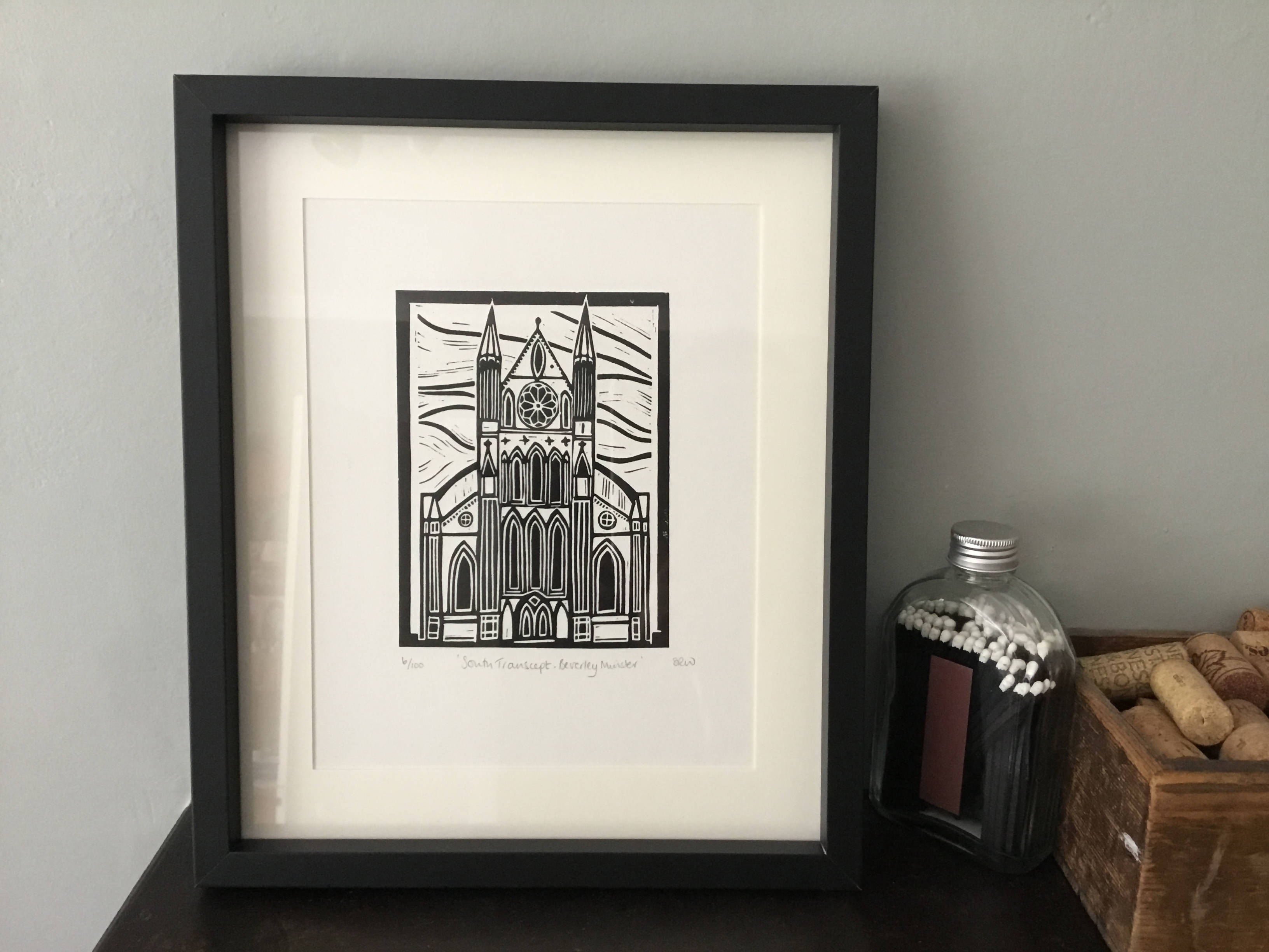 Beverley Minster South Transcept Framed Lino Cut Print