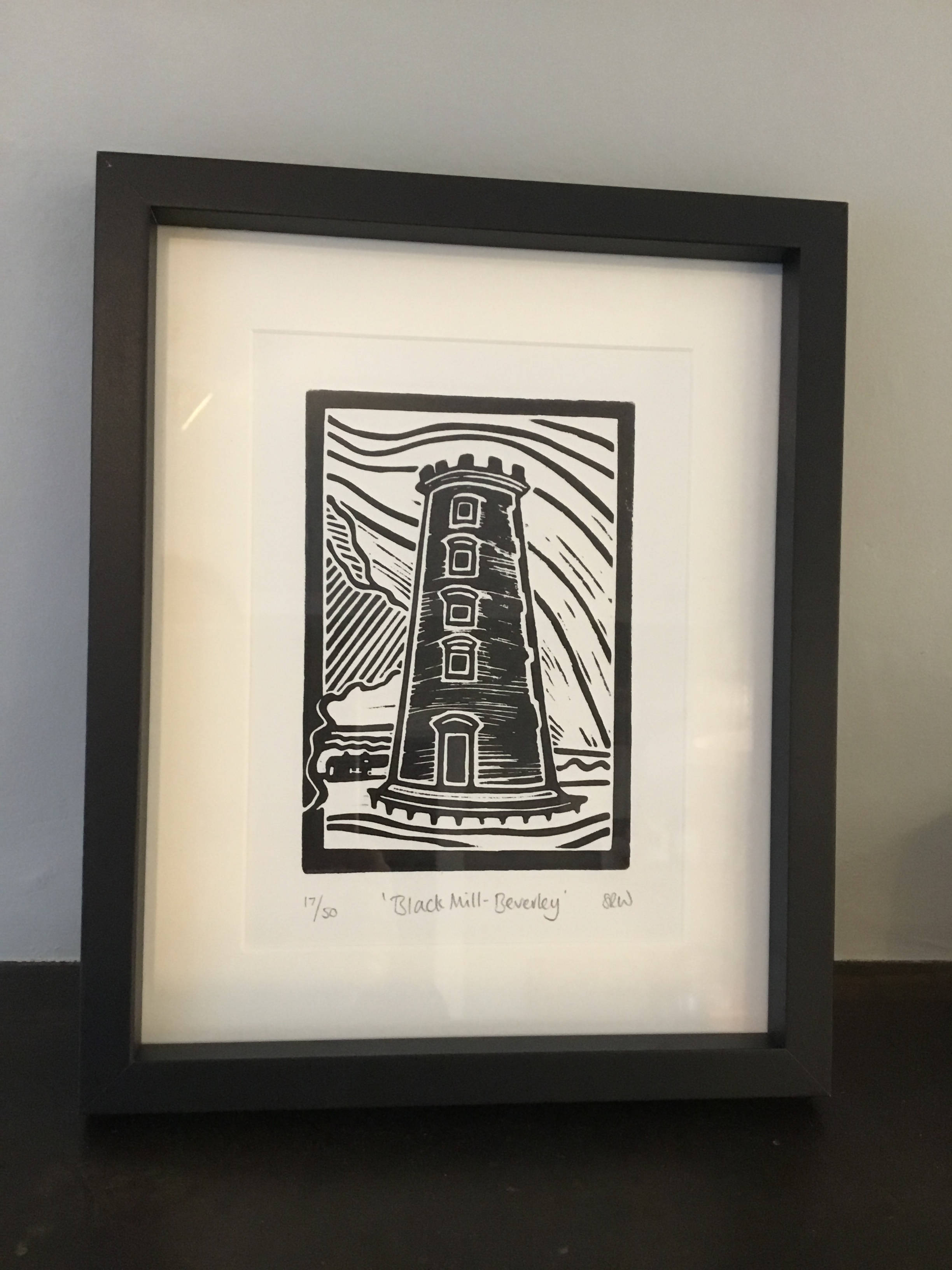 Black Mill - Beverley Framed Lino Cut Print