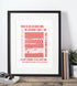 Hull KR Art Print RED RED ROBIN LYRICS Design in White