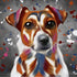 JACK RUSSELL DOG COLOUR SPLASH FRAMED ARTWORK.
