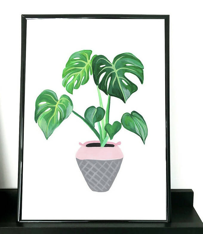 Cheese Plant Art Print A4