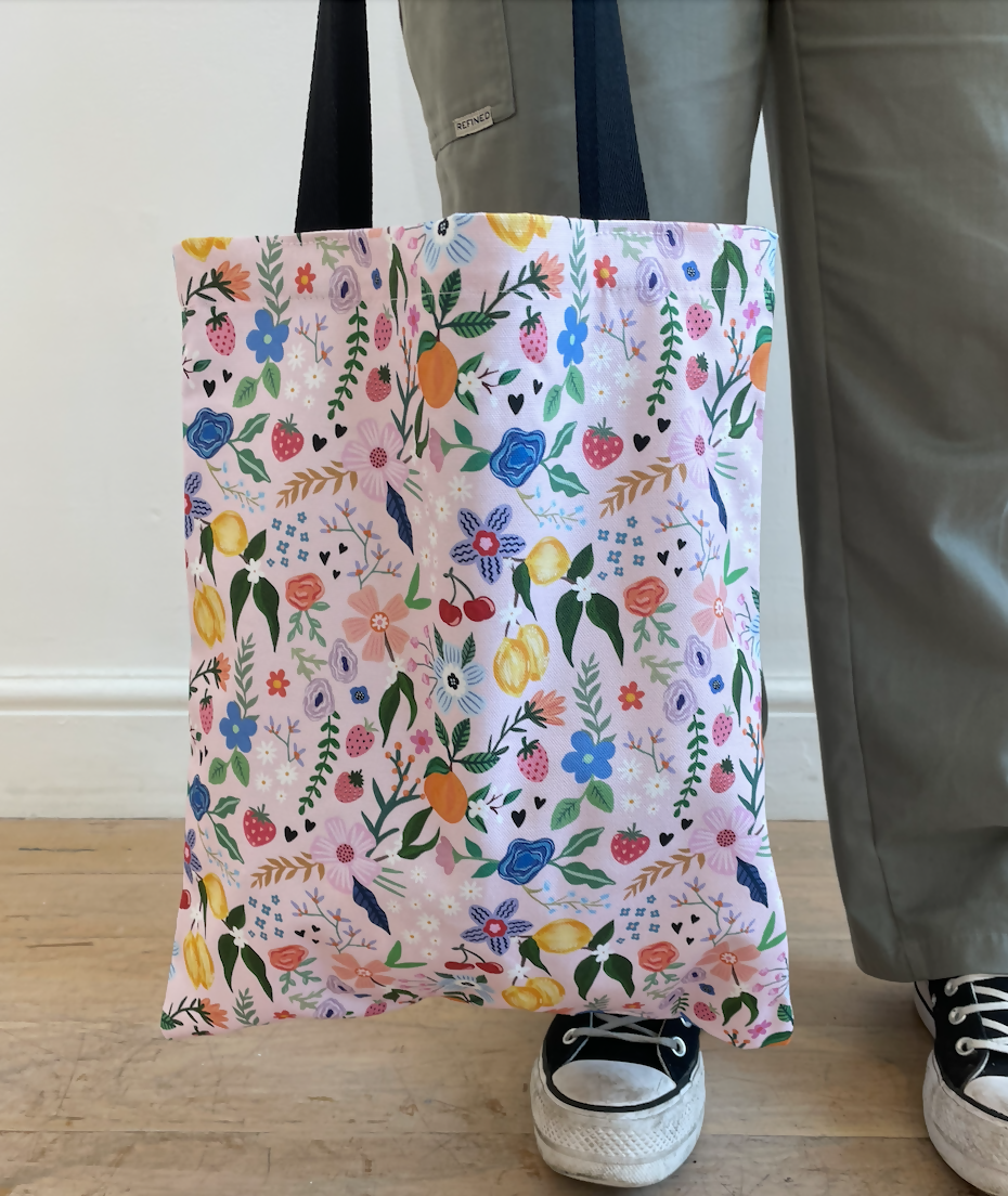 Fruity Floral Tote Bag