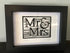 Mr & Mrs Framed Lino Cut Print