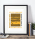 Hull City Art Print TIGERS TIGERS LYRICS Design in White