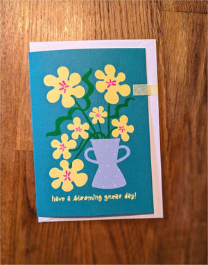 Have a blooming great day birthday card - Teal