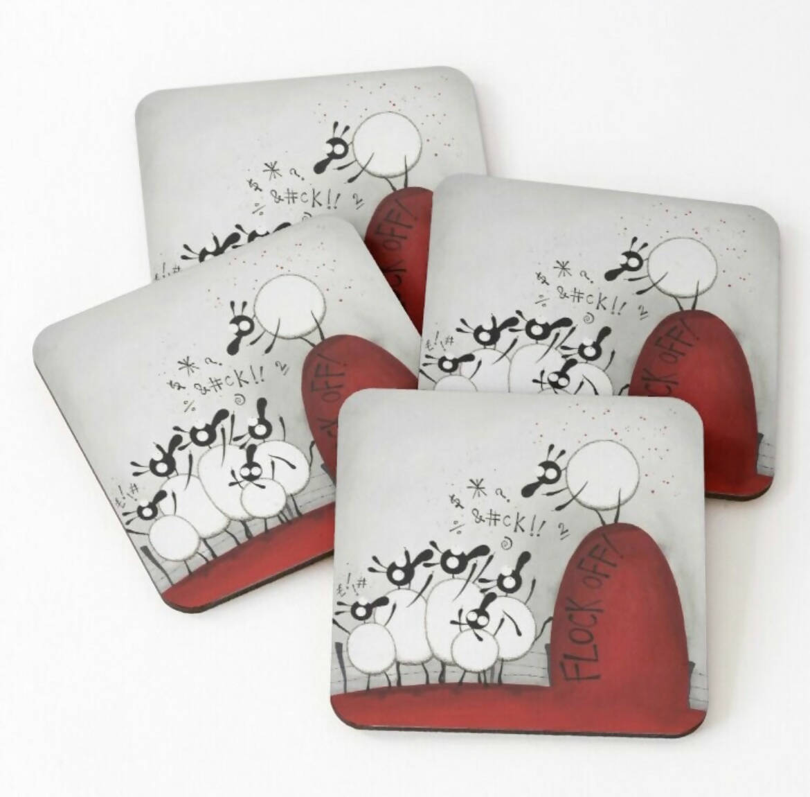 Quirky Flock Off | Coaster for Fun Gatherings | Art & Soul