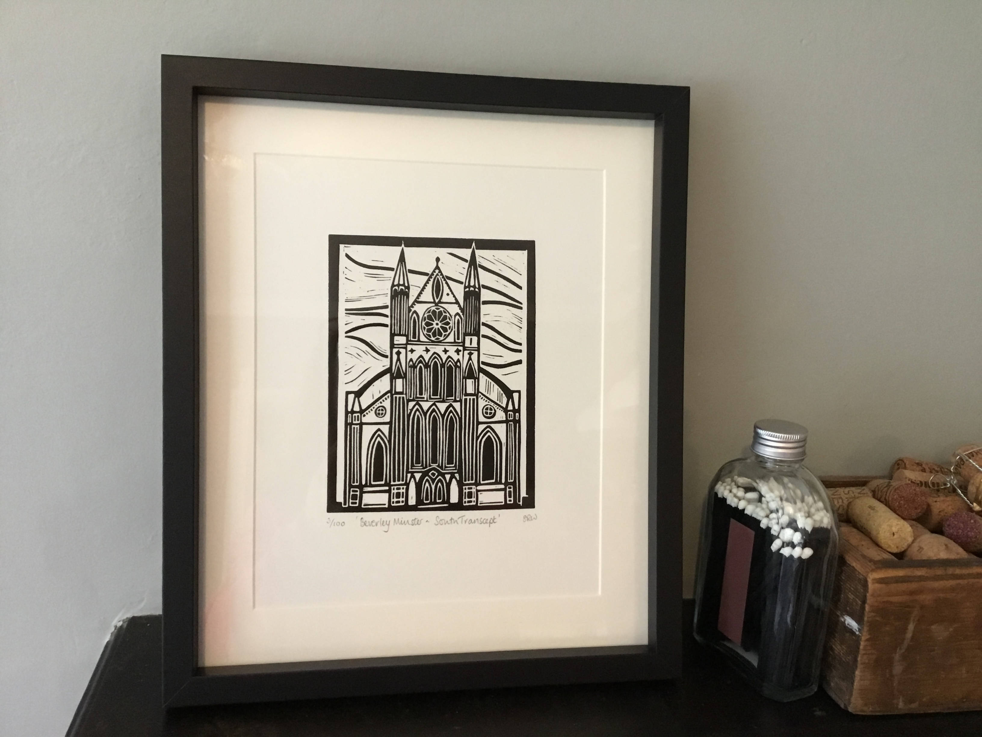 Beverley Minster South Transcept Framed Lino Cut Print