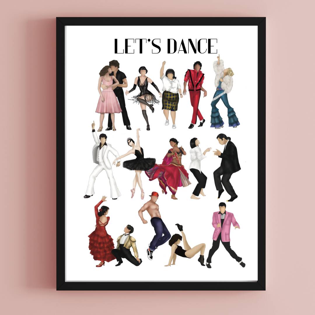 Lets Dance Illustration Print