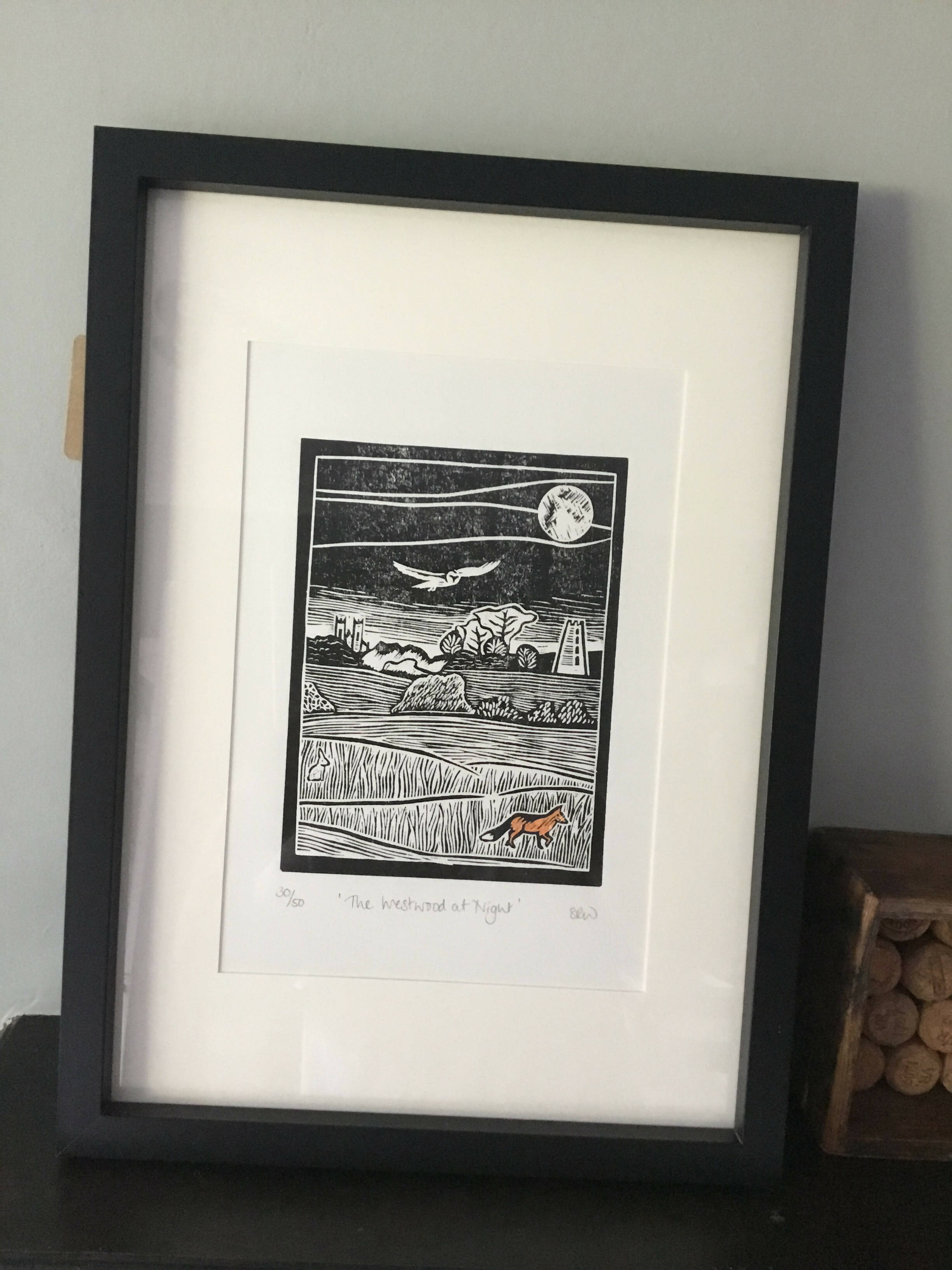 The Westwood at Night Framed Lino Cut Print