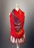 Nuno Felt Scarf - Red Orange and Grey