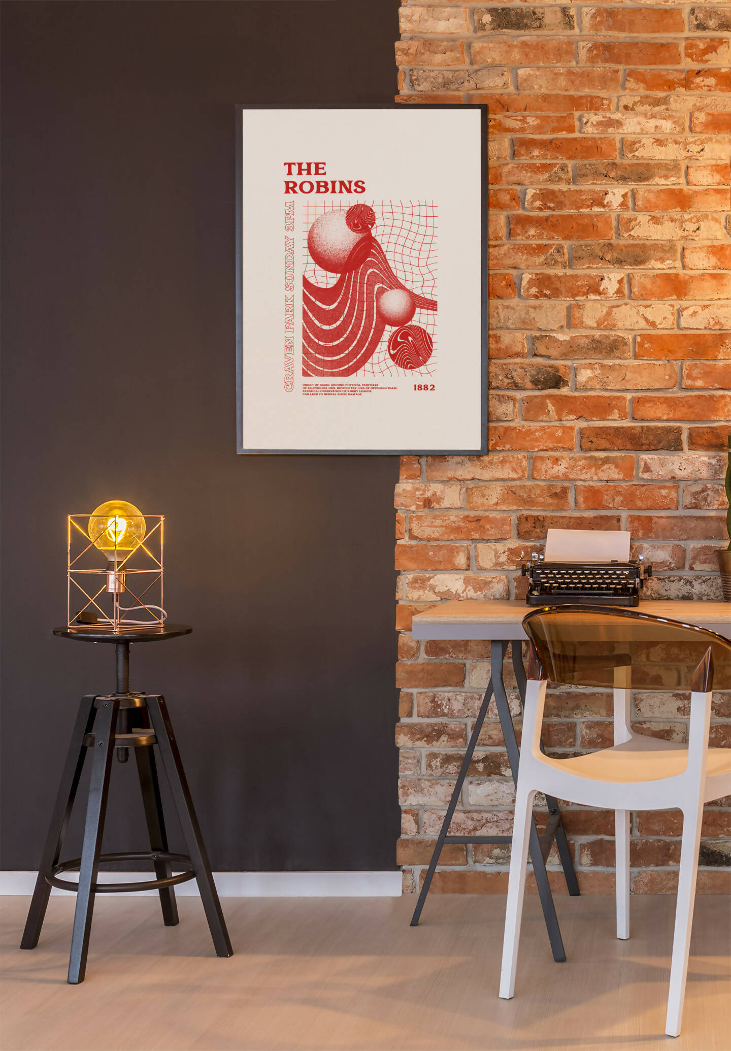 Hull KR Art Print PSYCHEDELIC Design in White