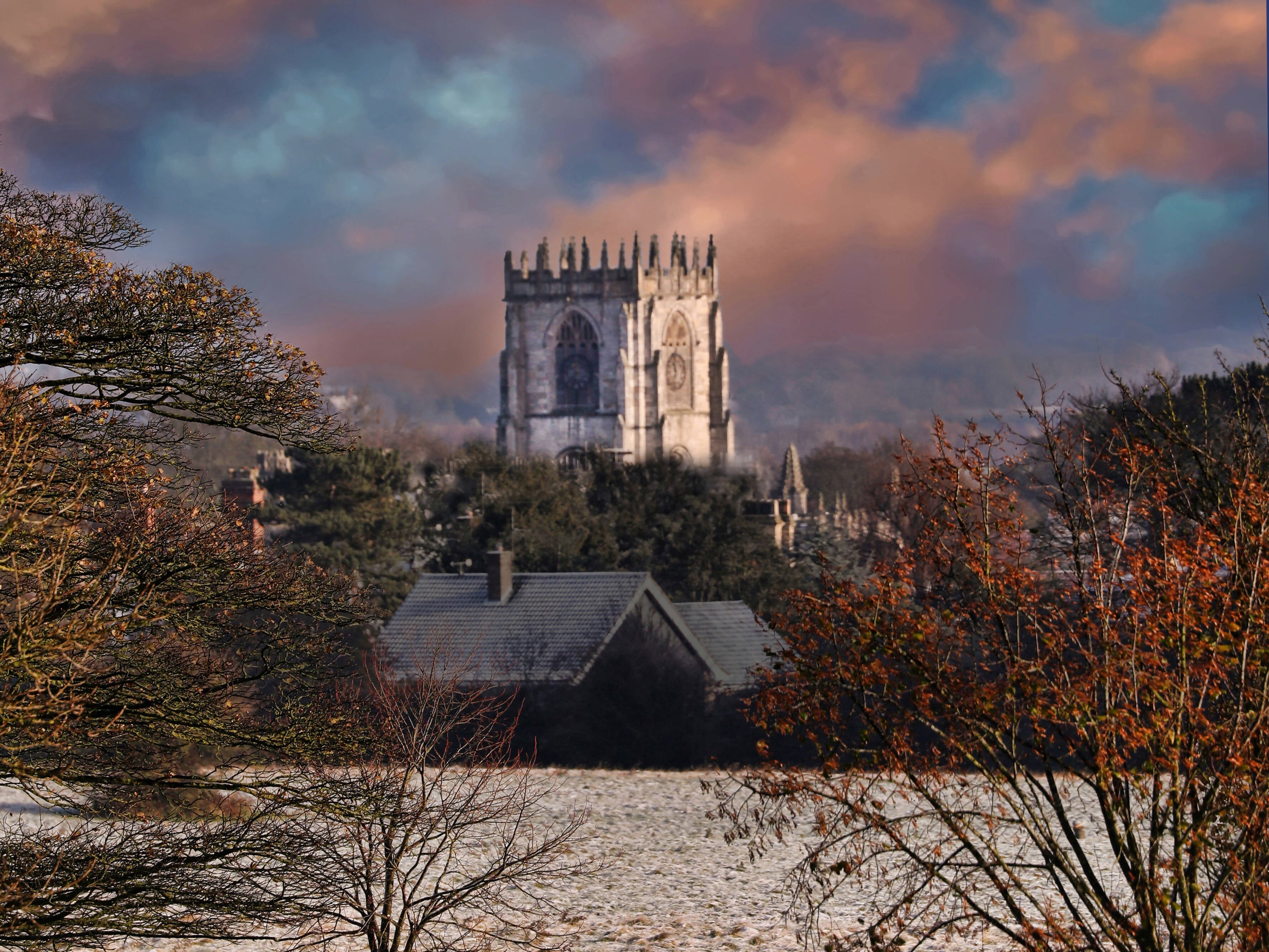 Snowy Day of St Marys, Beverley (Landscape)