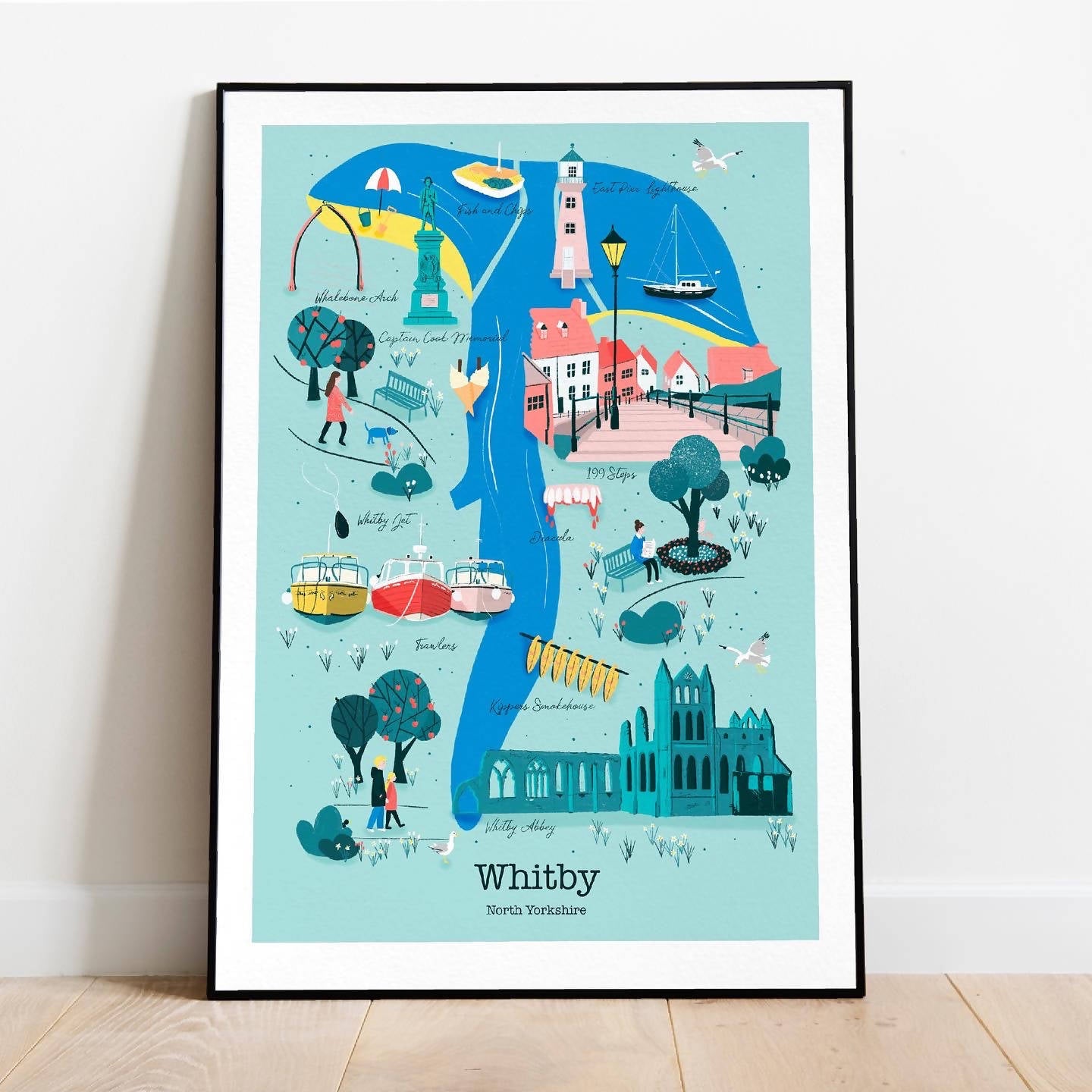 Light Whitby Art Print | Charming Coastal Decor | Art & Soul