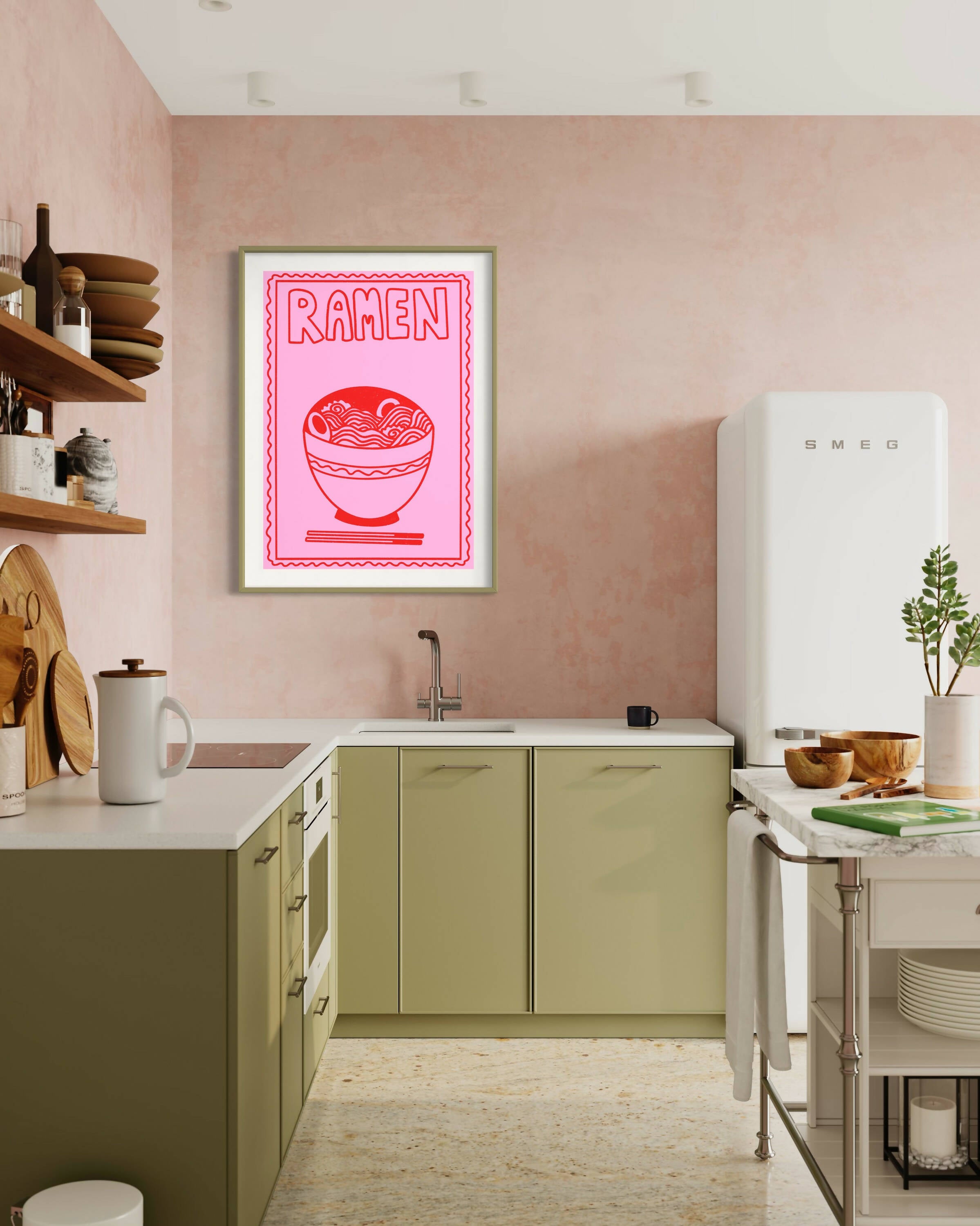 Ramen Print - Pink
