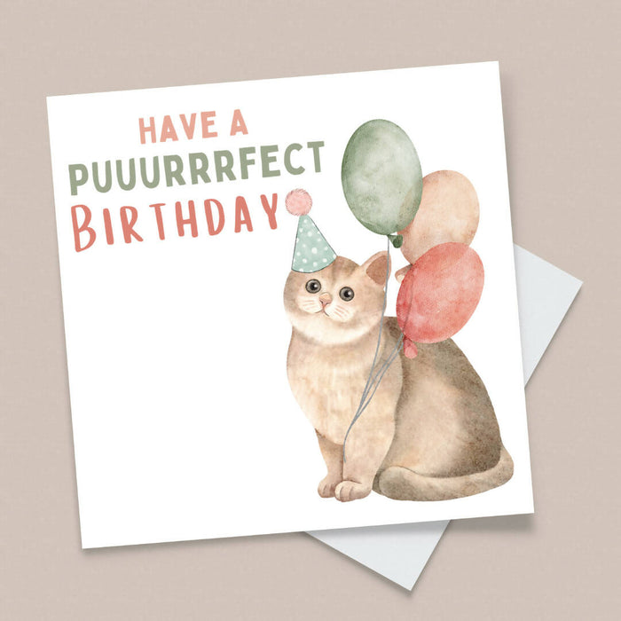 Happy Birthday Greeting Card - Kitten