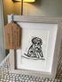 Cockapoo Framed Lino Cut Print