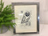 Perching Owl Framed Lino Cut Print