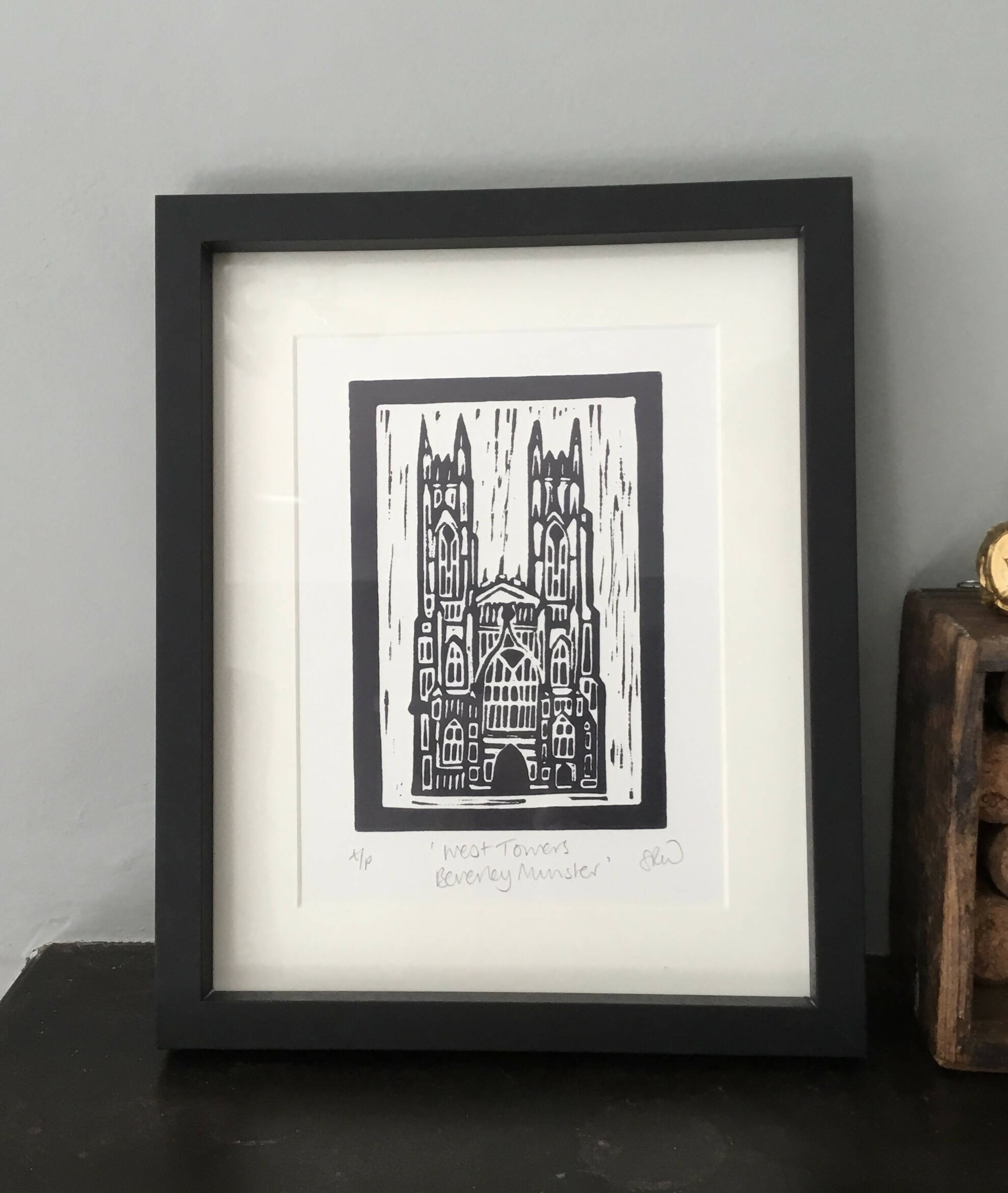 Beverley Minster Framed Lino Cut Print