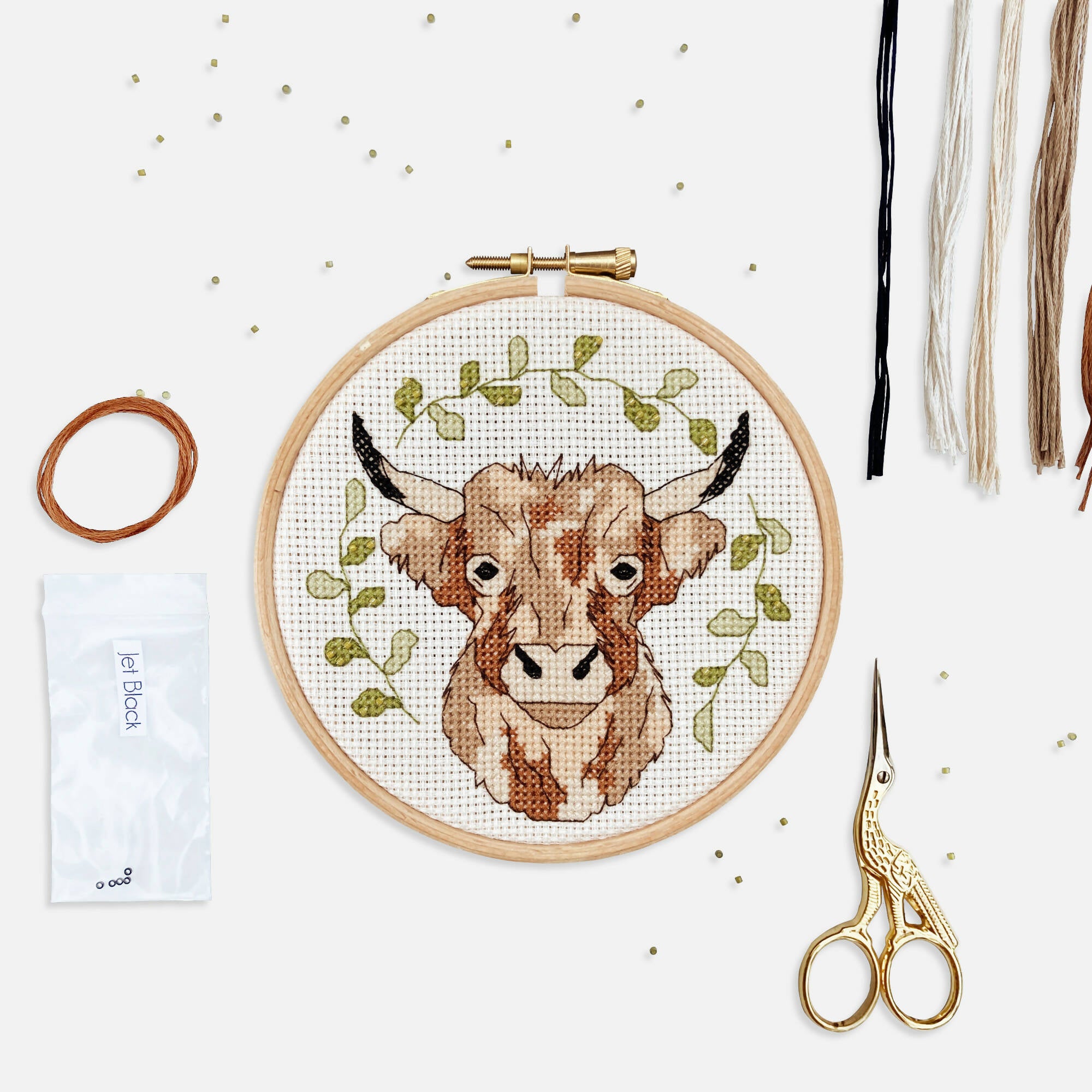 Highland Cow Cross Stitch Kit