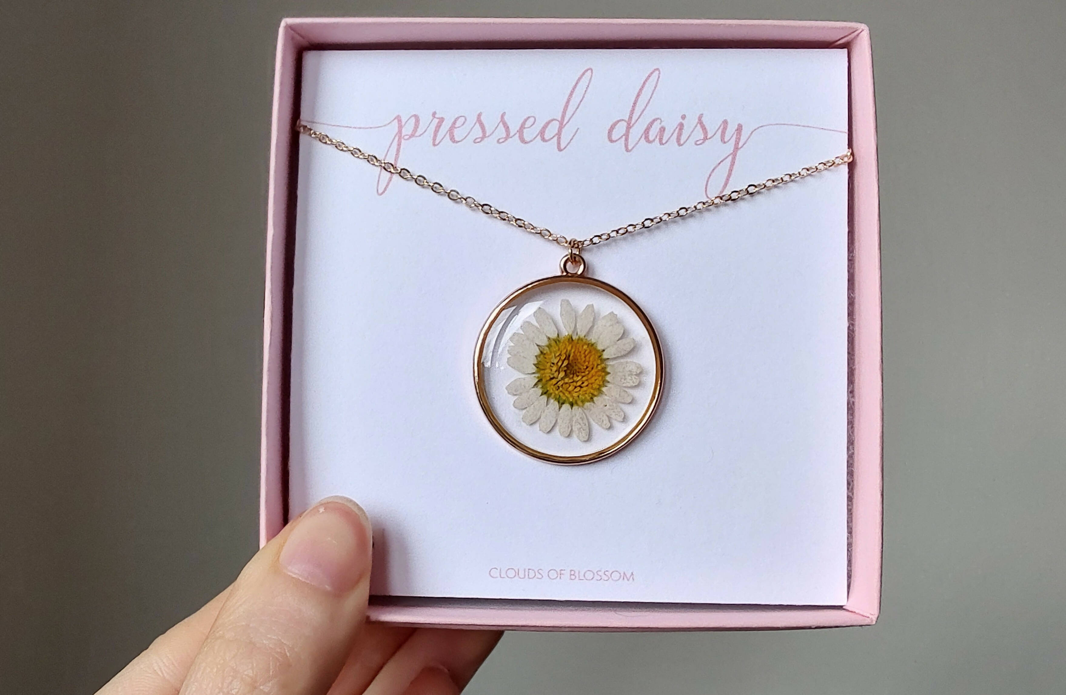 Real Daisy Necklace Gold Plated