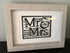 Mr & Mrs Framed Lino Cut Print