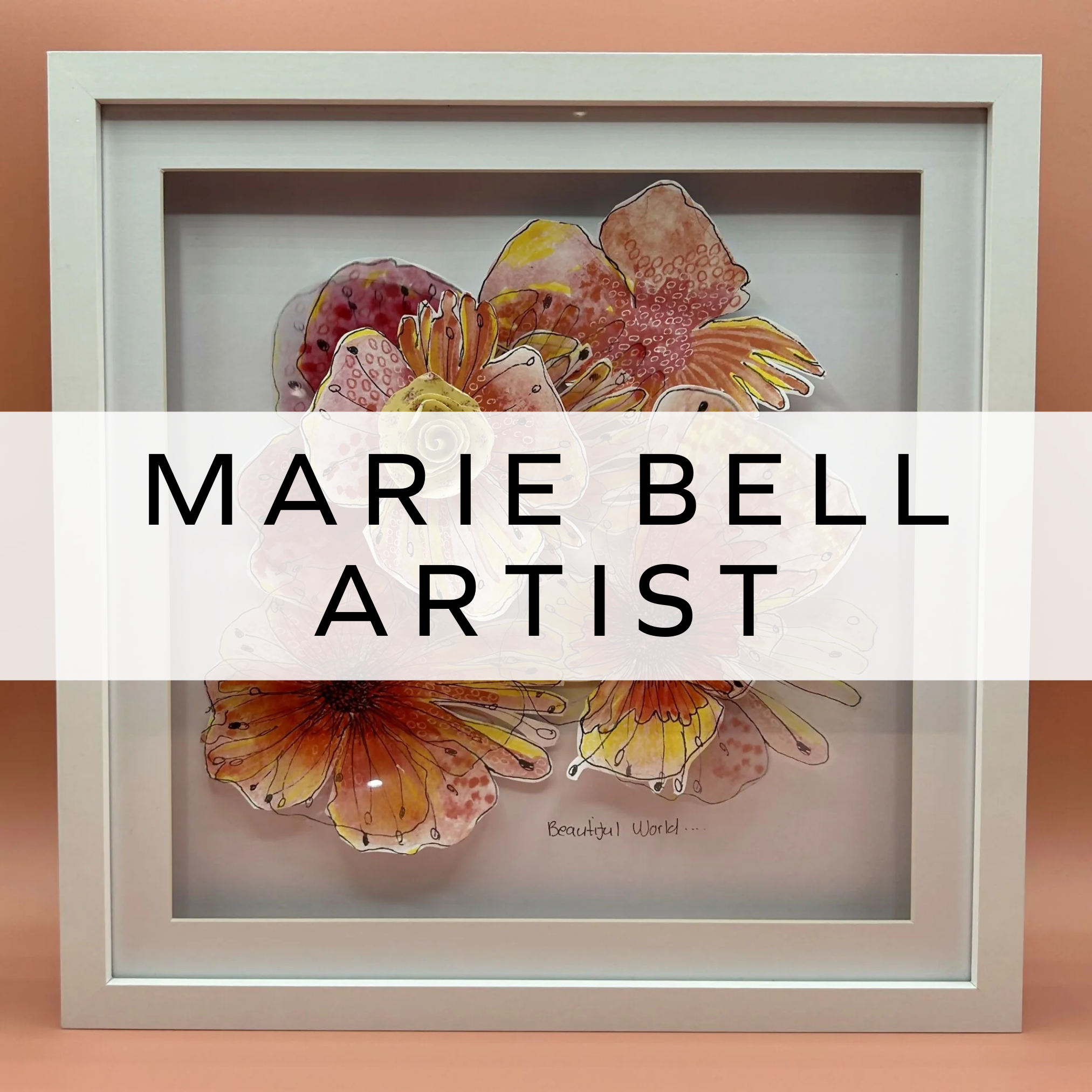 Framed mixed media artwork of a bee, featuring vibrant textures and layers. A unique, nature-inspired piece blending intricate details with dynamic design.