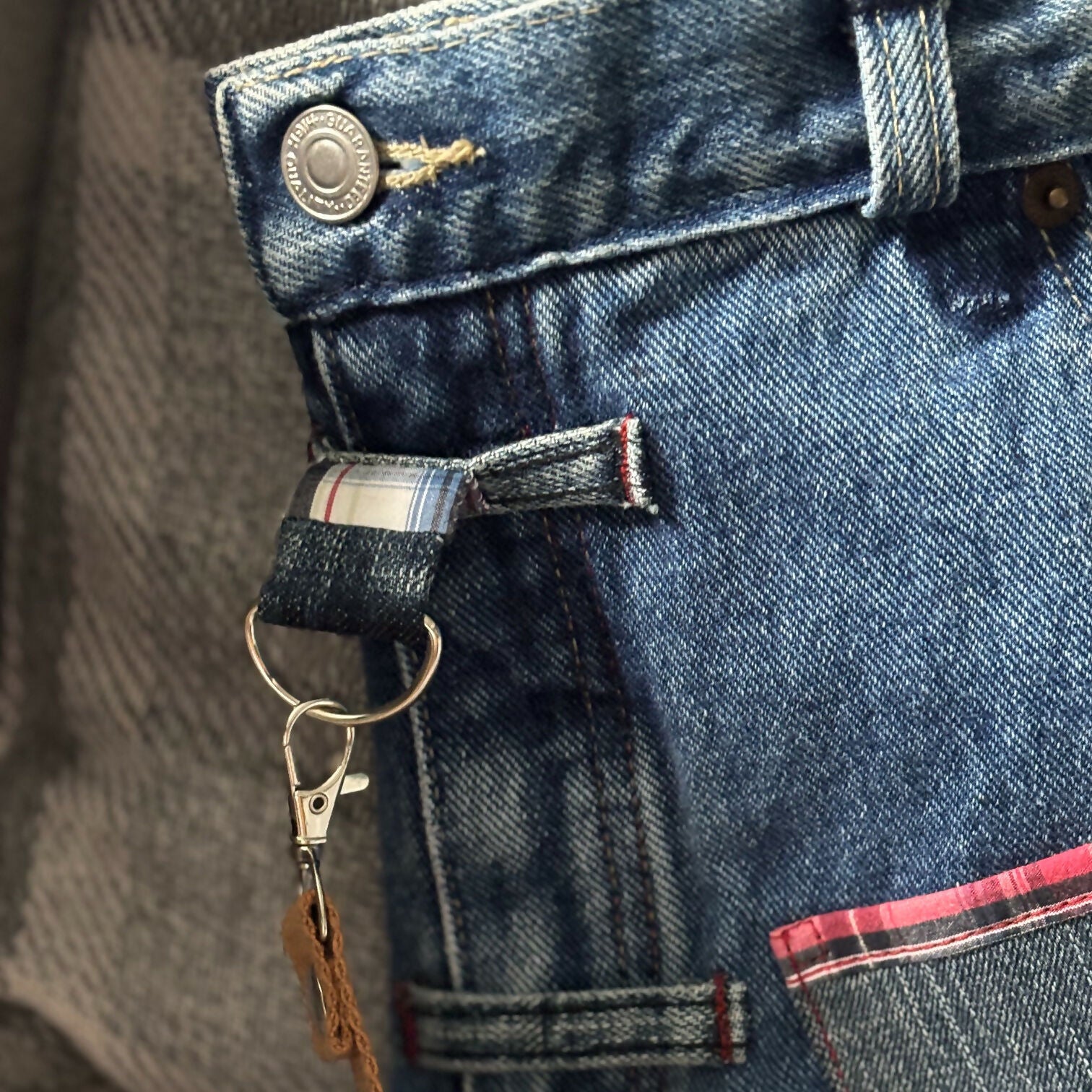 Unique Bag Handbag Made From Upcycled Jeans And Fabric With Detachable Handle