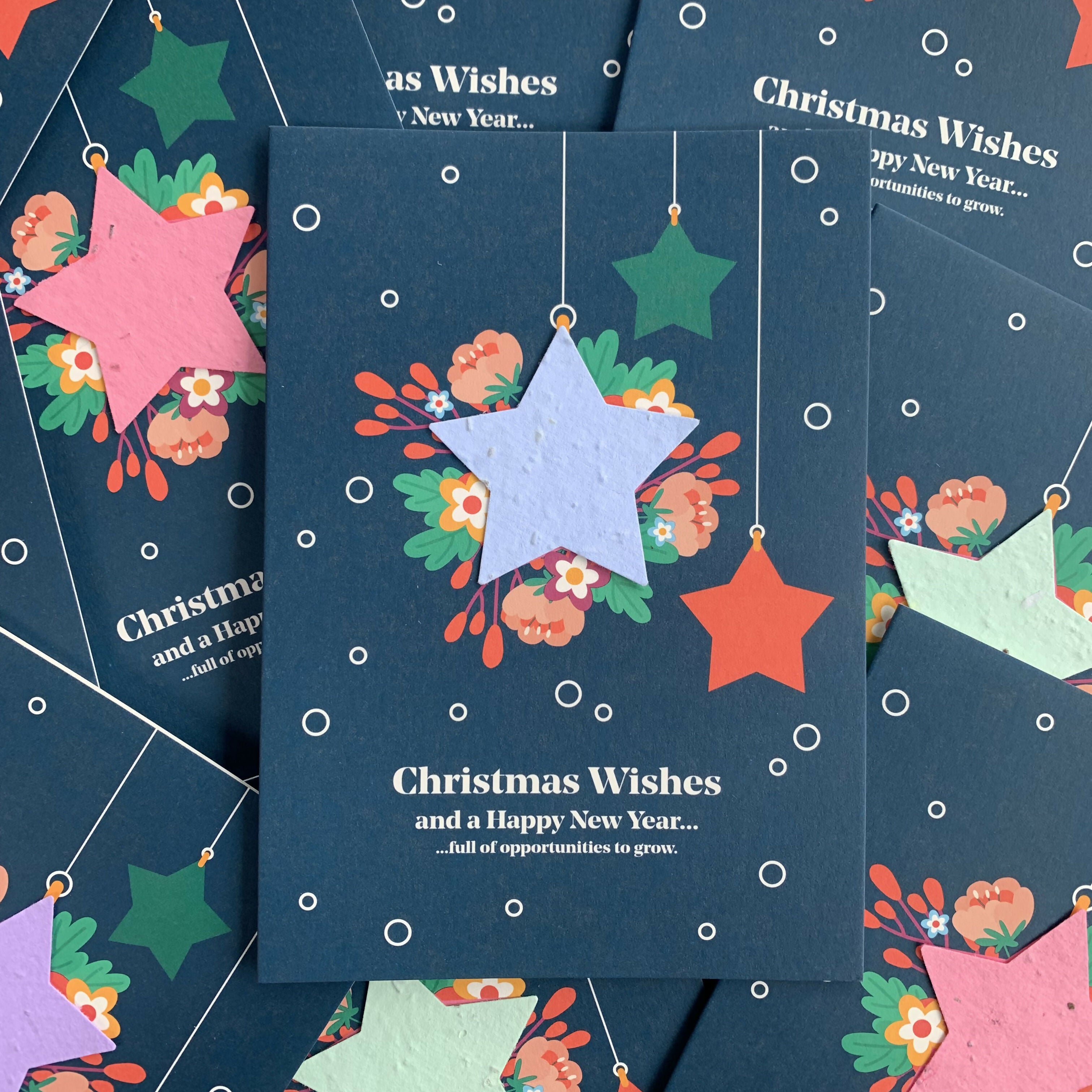 Seeded Paper Star Christmas Card