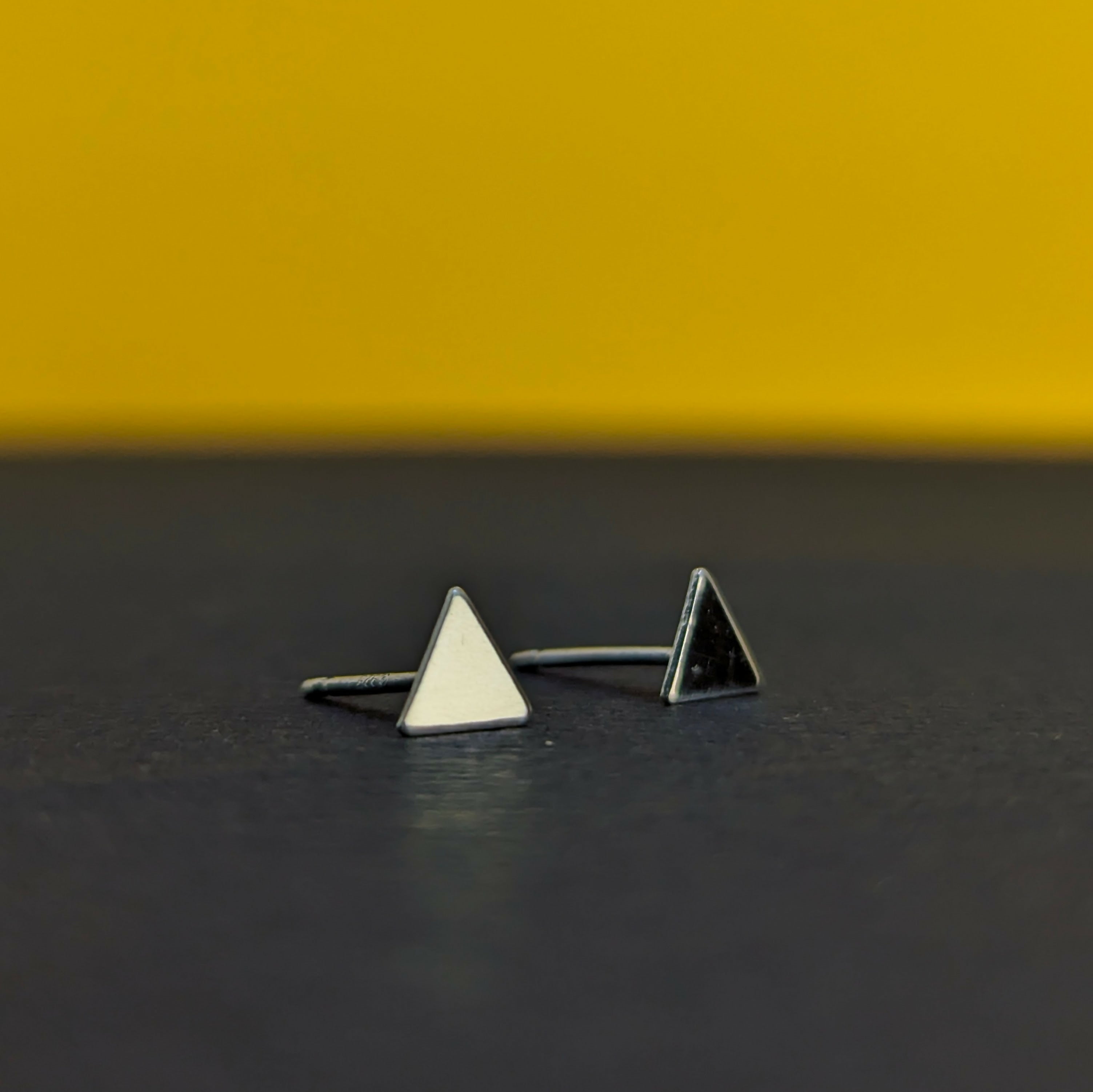 'Tria' Sterling Silver Solid Tiny Triangle Stud Earring