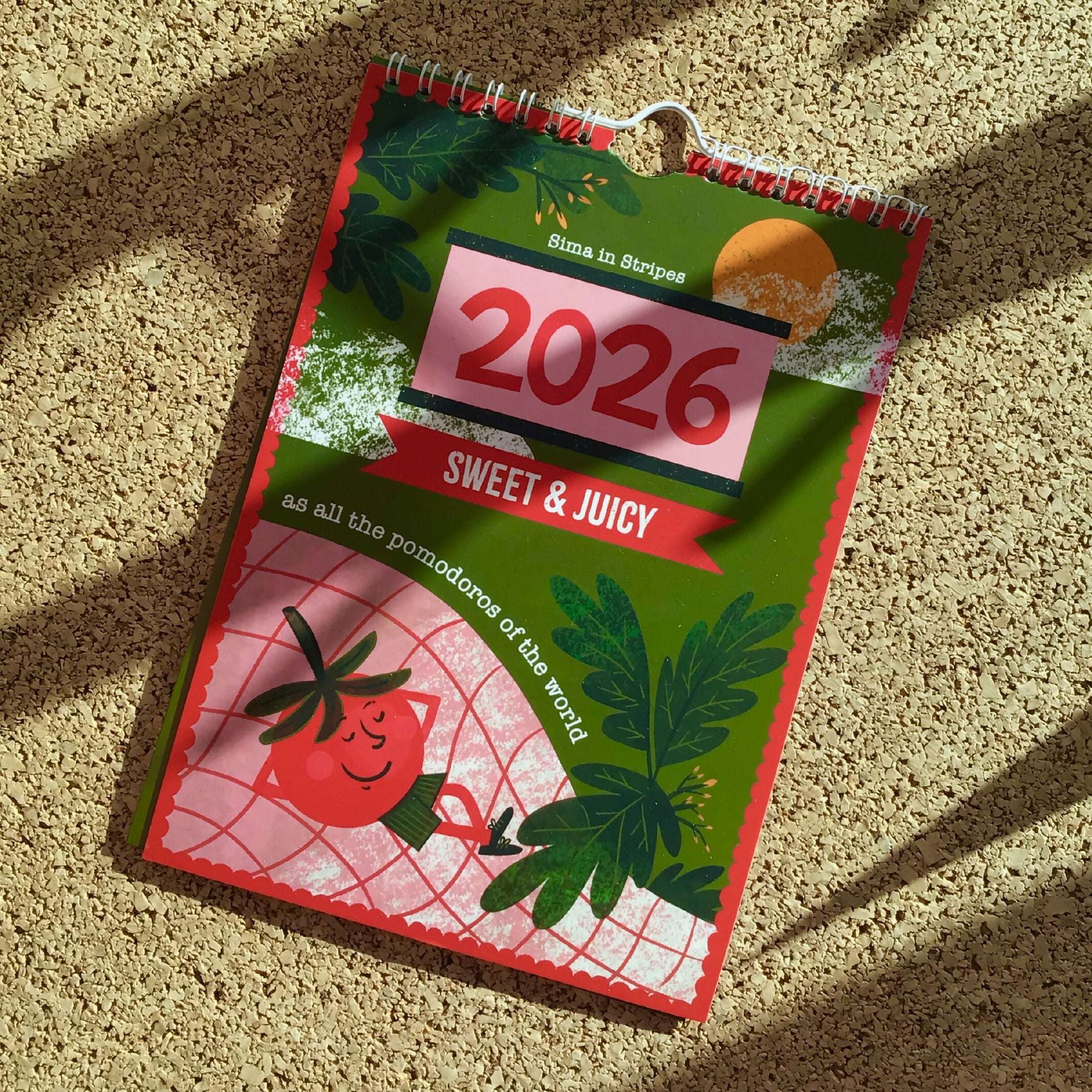 Funny Pomodoro Tomato Calendar for Year 2026 with Fun Facts