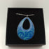Dark Blue Enamel Pendant with Pale Blue Swirl Pattern