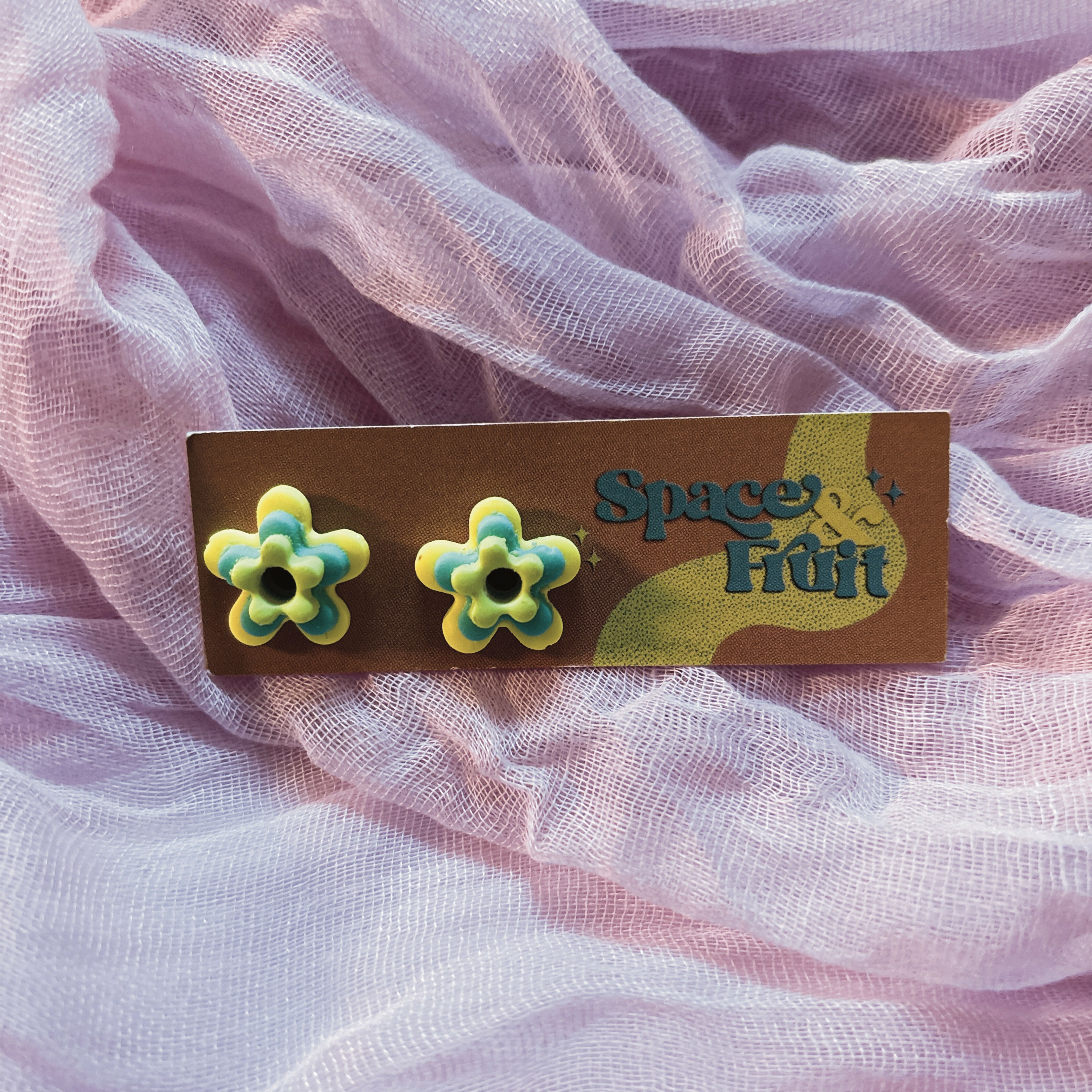 Layered Floral Polymer Clay Studs