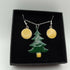 Christmas Tree and Yellow Earring Enamel Set