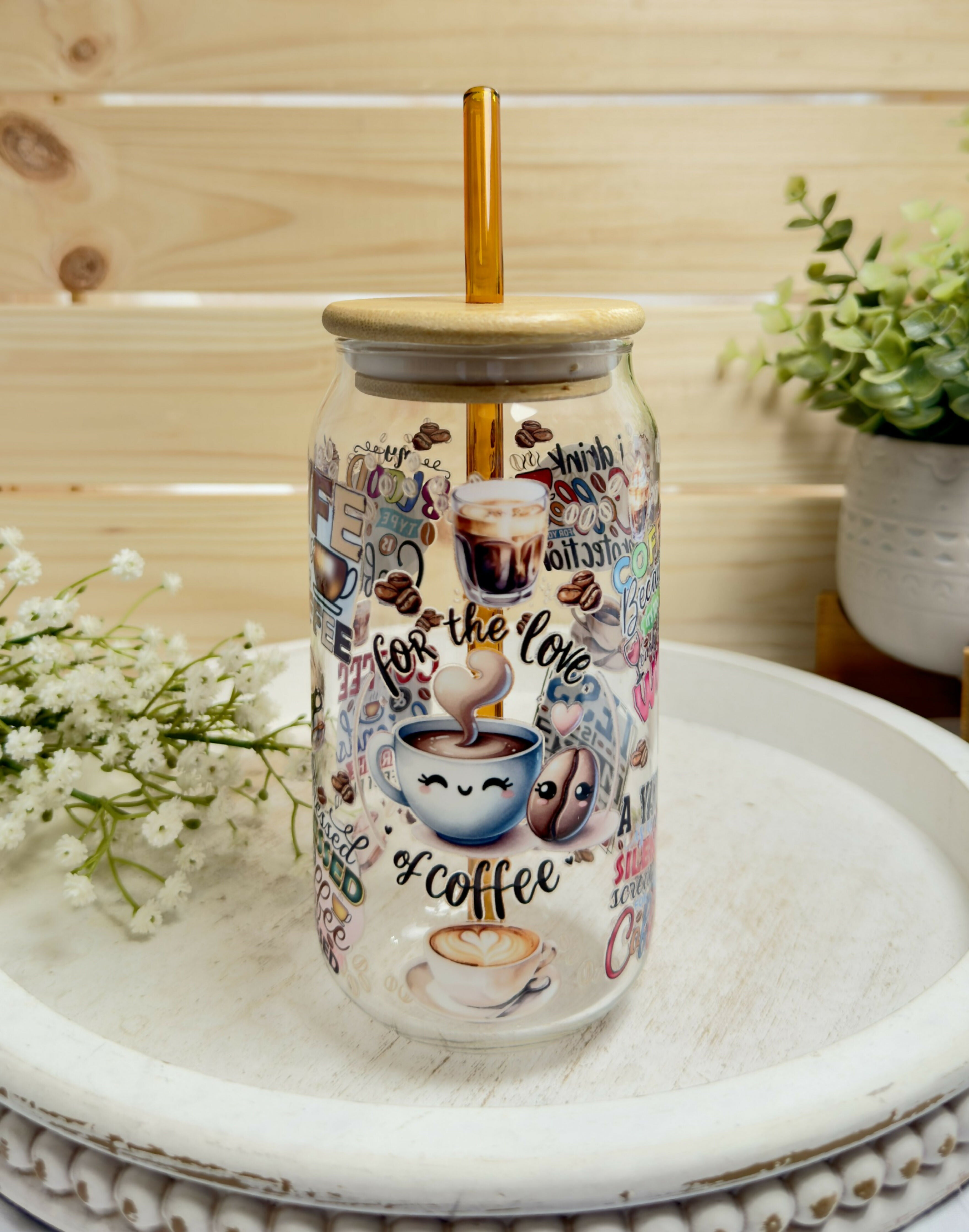 Glass Can Coffee Quotes Collection Fun