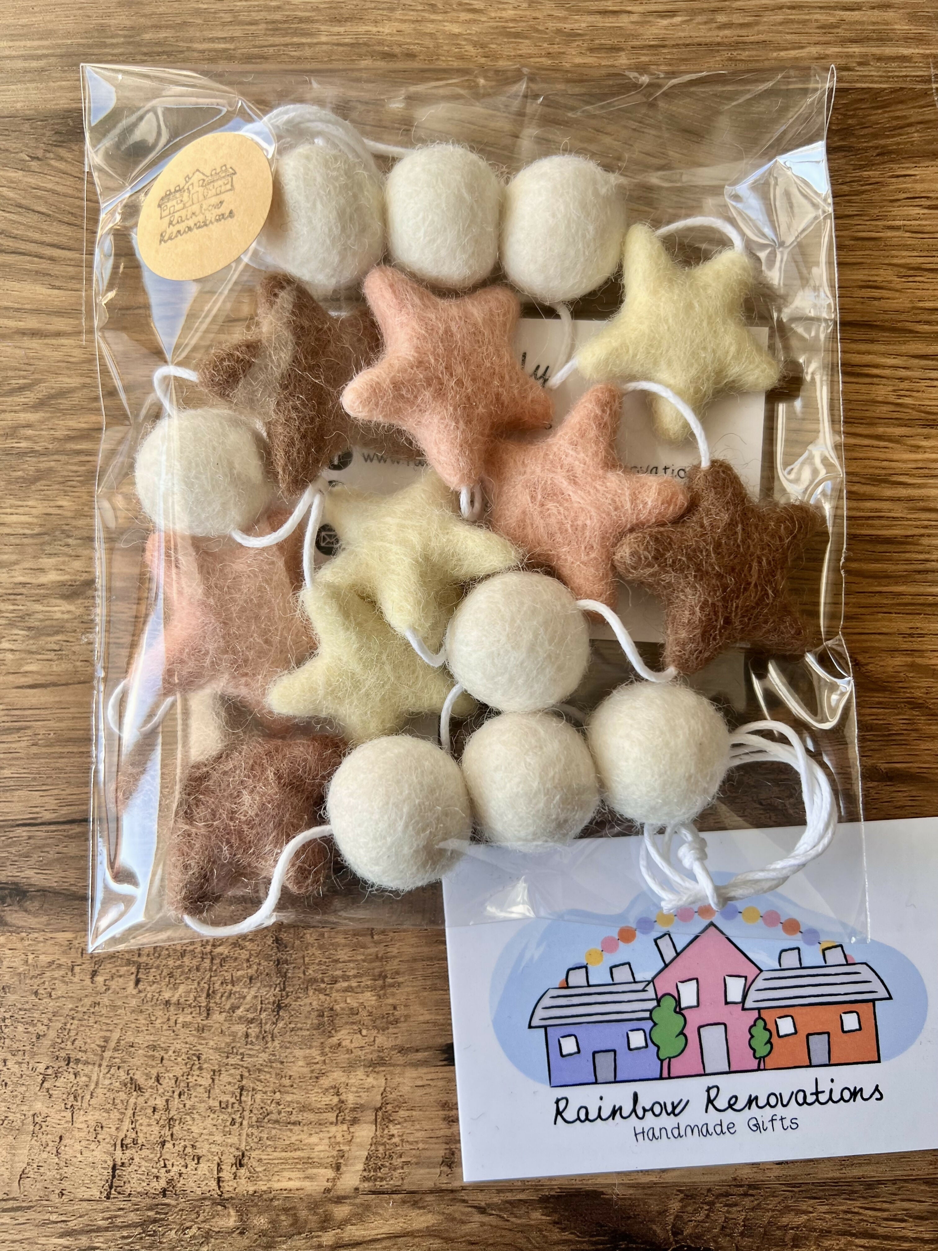 Felted Star Garland