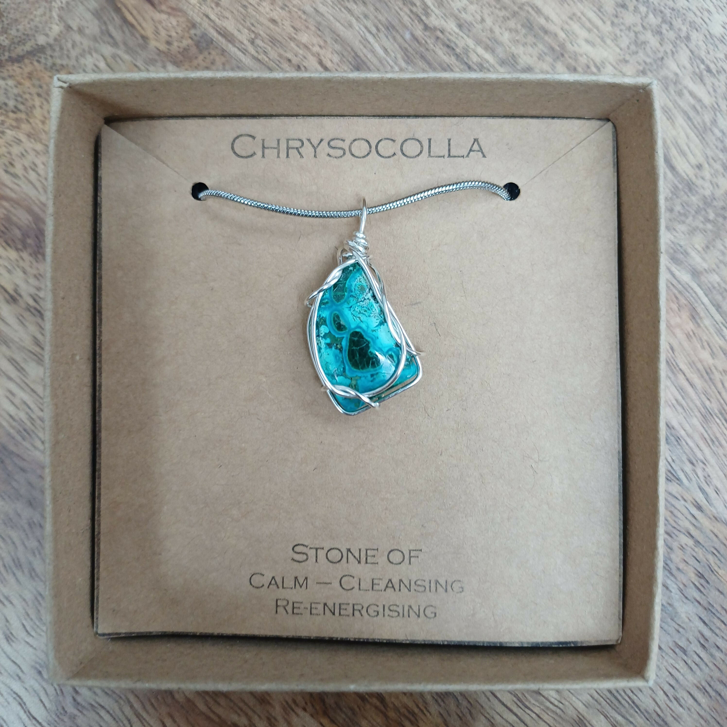 Chrysocolla Wire Wrapped Pendant