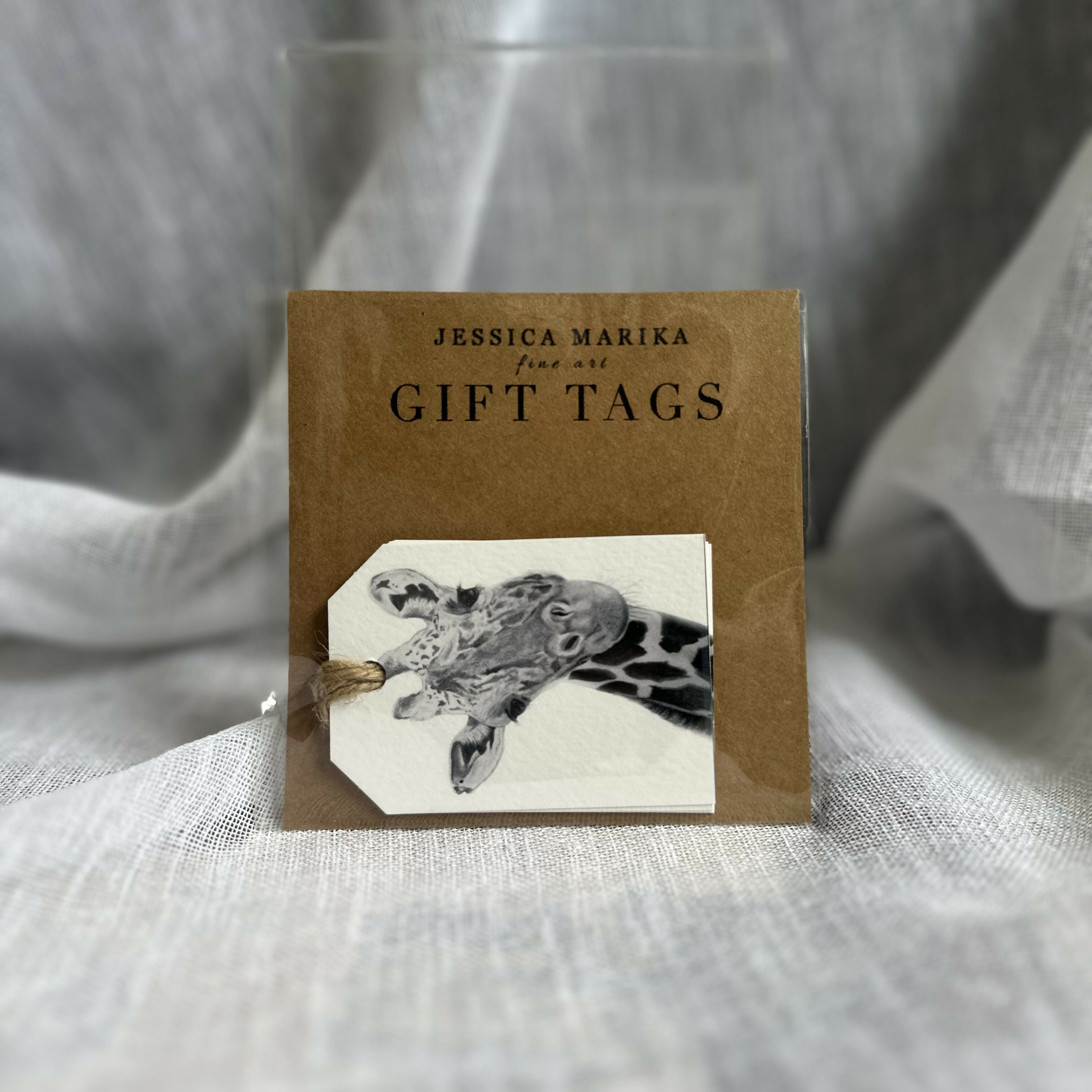 Giraffe Gift Tags – Set of 4 Tags – Safari Animal Illustration – Animal Lover Gift – Handmade