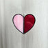 Red & Streaky Pink Heart Stained Glass Suncatcher