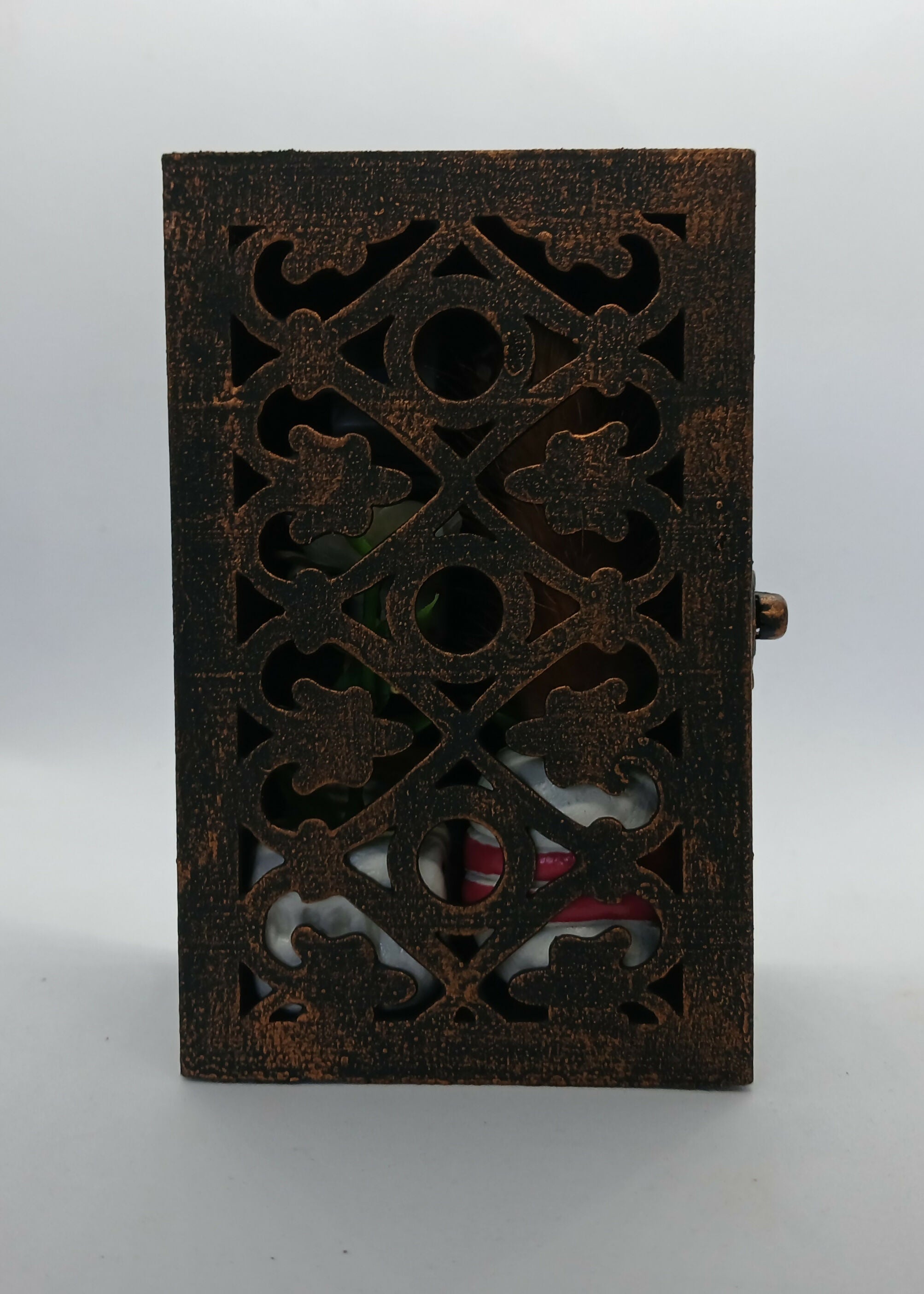 Bookcase Diorama Clay Trinket Filled Wooden Box